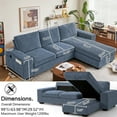 thumbnail image 3 of ASHOMELI 99'' Convertible Sectional Sofa,L Shaped Couch,Multi-Functional Reversible Sofa with USB and Type-C Charging Ports, Storage Space, Breathable Fabric, 3 of 8