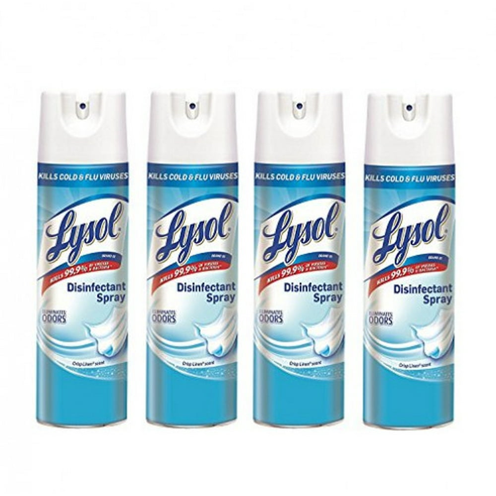 Lysol Disinfectant Spray, Crisp Linen, 19 Ounce (Pack of 4) Walmart