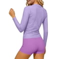 thumbnail image 5 of MGDXOX Girls Long Sleeve Rash Guard Athletic Boyshorts Swimsuits 2 Piece Bathing Suit UPF 50+ Swimwears Purple 11-12Years, 5 of 7