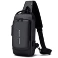 thumbnail image 1 of Mochila bandolera HOXSURY USB antirrobo impermeable negra, 1 of 7