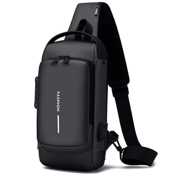 Mochila bandolera HOXSURY USB antirrobo impermeable negra
