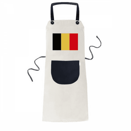 

Belgium National Flag Europe Country Apron Adjustable Bib Cotton Linen BBQ Kitchen Pocket Pinafore