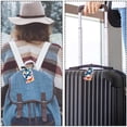 thumbnail image 5 of Square 2Pack PU Leather Butterfly Cruise Luggage Tag with Privacy Cover and Name ID Tag for Travel Handbags Backpacks Luggage Tags, 5 of 6