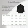 thumbnail image 7 of Aiihoo Adults Men Chef Jacket Stand Collar Long Sleeve Chef Shirt Restaurant Kitchen Jacket Coat Black XXL, 7 of 7