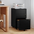 thumbnail image 2 of Gymax 3-Drawer File Cabinet Rolling File Organizer w/ Lock & 4 Keys for Letter/Legal/A4 Black, 2 of 10