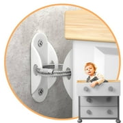 WSBArt 10 Pack Anti Tip Furniture Anchors for Baby Proofing, Metal Furniture Straps Securing 400 lbs/Prevent Falling Furniture for Child Pet Safety, Earthquake Straps