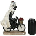 thumbnail image 2 of Day Of The Dead Just Married Wedding Bride Groom Skeletons On Bicycle Figurine, 2 of 6