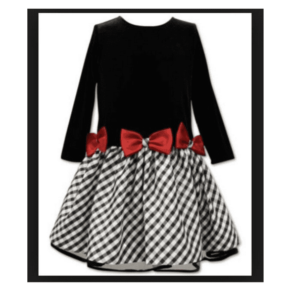Jayne Copeland Velvet Plaid-Skirt Dress 3 T