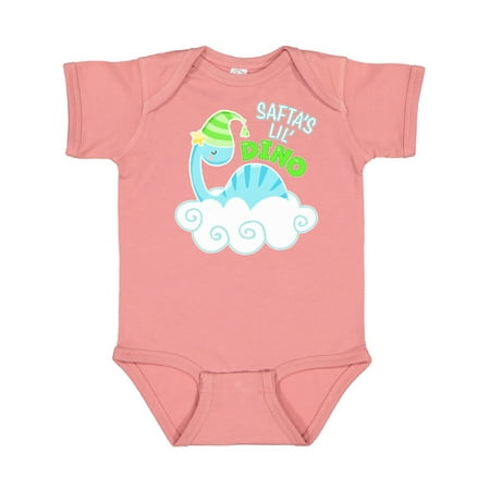 

Inktastic Safta s Lil Dino with Cute Blue Baby Dinosaur Gift Baby Boy or Baby Girl Bodysuit
