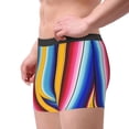 thumbnail image 2 of Naloa Yellow Blue Mexican Blanket Stripes Men's Boxer Briefs,Soft and Breathable Cotton Underwear with ComfortFlex Waistband-Small, 2 of 5