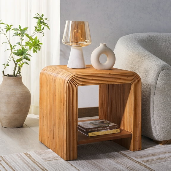Safavieh Dellabryn Coastal Wood Frame and Plywood End Table, Natural