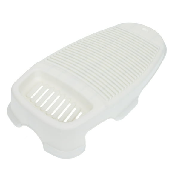 PTOOTP White Plastic Washboard Non- Laundry Scrubbing Board for Home Use, Lightweight and Cleaning Tool