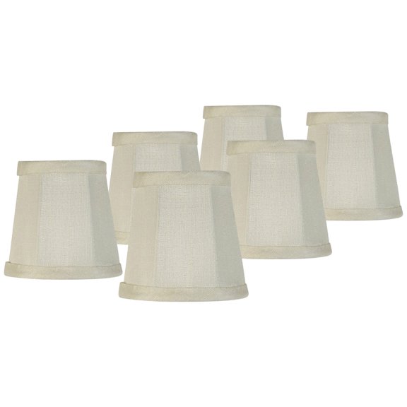 Imperial Shade Set of 6 Empire Lamp Shades Cream Small 3" Top x 4" Bottom x 4" High Candelabra Clip-On Fitting