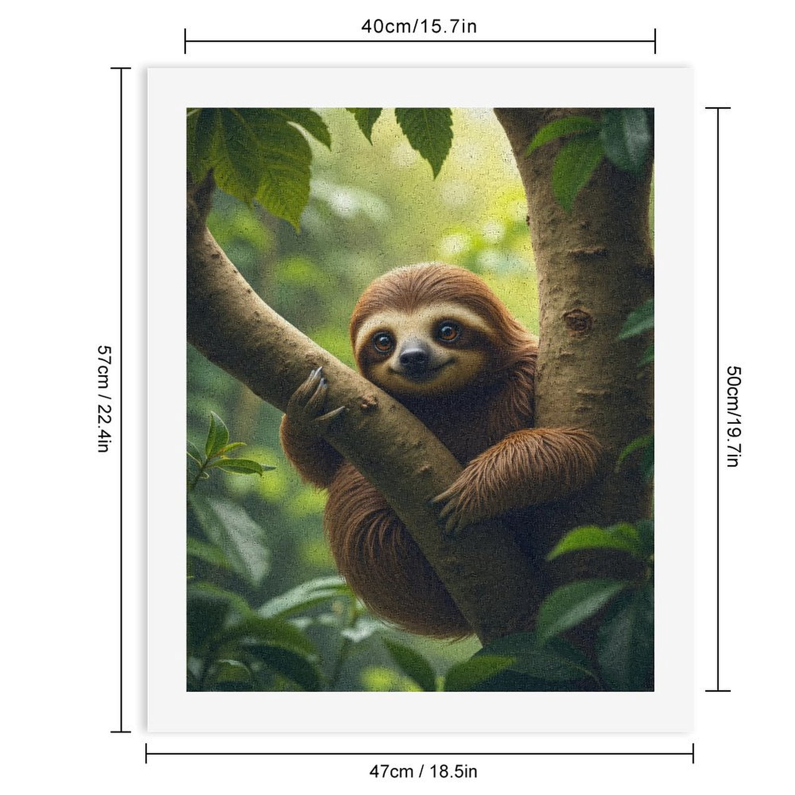 Paint by Numbers Kit for Adults, Adorable Sloth In Lush Greenery Paint by Numbers, Easy Paint by Numbers Kit for Adults Beginner, DIY Adult Paint by Number Kits on Canvas, Home Decor