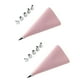 thumbnail image 1 of 2x manga pastelera de silicona y boquillas de acero inoxidable rosa Adepaton LN-0419, 1 of 7