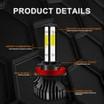 thumbnail image 2 of 4-Side H9 H11 High/Low Beam LED Headlight Bulbs for Chevrolet Impala Limited 2014-2016 6000K White,4pc, 2 of 10