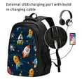 thumbnail image 2 of Wukai Spaceships and Stars Travel Laptop Backpack: Business Water-Resistant Bag with USB Charging Port, Ideal College Backpack for Men & Women, 2 of 6
