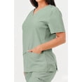 thumbnail image 4 of DoDo V-Neck Short Sleeve Sage Comfortable Scrub Top Women's S, 4 of 8