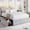 Gray Queen, variant on Velvet Upholstered Twin Bed Frame with Storage Drawers, Bookcase Headboard, LED Lights, Noise-Free, Easy Assembly, No Box Spring Needed - Purple, Twin Size