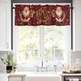 thumbnail image 5 of Christmas Santa Valances for Windows Claus Winter Snowflake Red Black Plaid Rod Pocket Curtain Valance Window Treatment Short Curtains for Kitchen Living Room, 58"x16", 5 of 5
