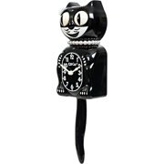 Kit-Cat Clock Limited Edition Classic Black Lady - Cat Clock with Moving Eyes and Tail, Battery Operated Wall Clock, Modern Clock
