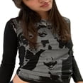 thumbnail image 1 of T-shirt à Manches Longues pour Femmes avec Imprimé Amusant Style Tête Féminine, 1 of 3
