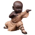 thumbnail image 2 of s adornos de monje Estatua de Buda de Juego de té Bandeja de té para el jardín en casa Estatuil para Bandeja de té Estantería Naranja cro Baoblaze estatua de monje de kung fu, 2 of 7