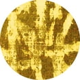 thumbnail image 1 of Ahgly Company Machine Washable Indoor Round Abstract Yellow Modern Area Rugs, 7' Round, 1 of 4