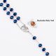 thumbnail image 4 of Collar de cuentas planas de vidrio azul Cadena de perlas cruzadas con cuentas de vidrio, 4 of 6