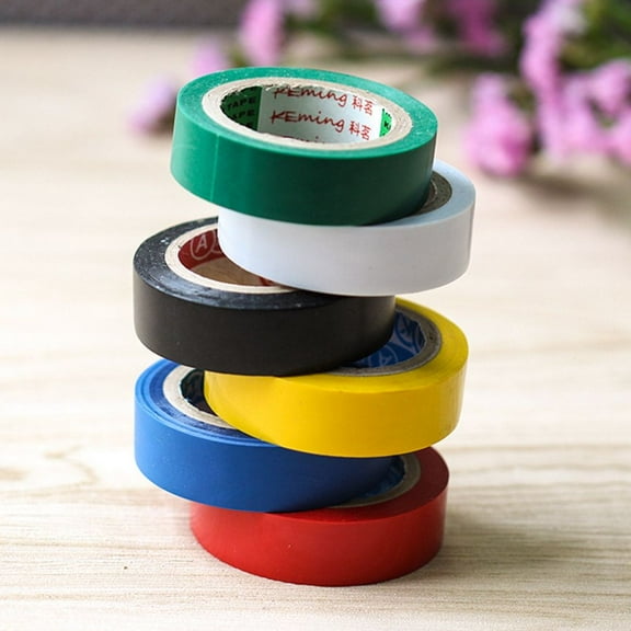 GOOHOCHY 6-Pack 10M PVC Waterproof Electrical Insulation Tape, Adhesive Tape for DIY, Industrial and Home Use, 6 Assorted Colors