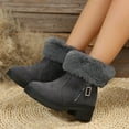 thumbnail image 6 of POROPL Boots for Women Ankle Fashion Winter Fleece Furry Shoes,Boots Size 4.5, 6 of 8