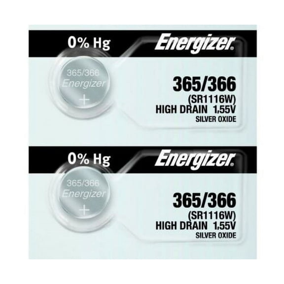 Energizer 365 SR1116W Silver Oxide Watch Battery (2 Pack)