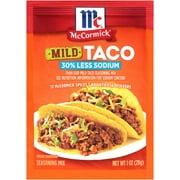 McCormick 30% Less Sodium Mild Taco Seasoning Mix, 1 oz Envelope