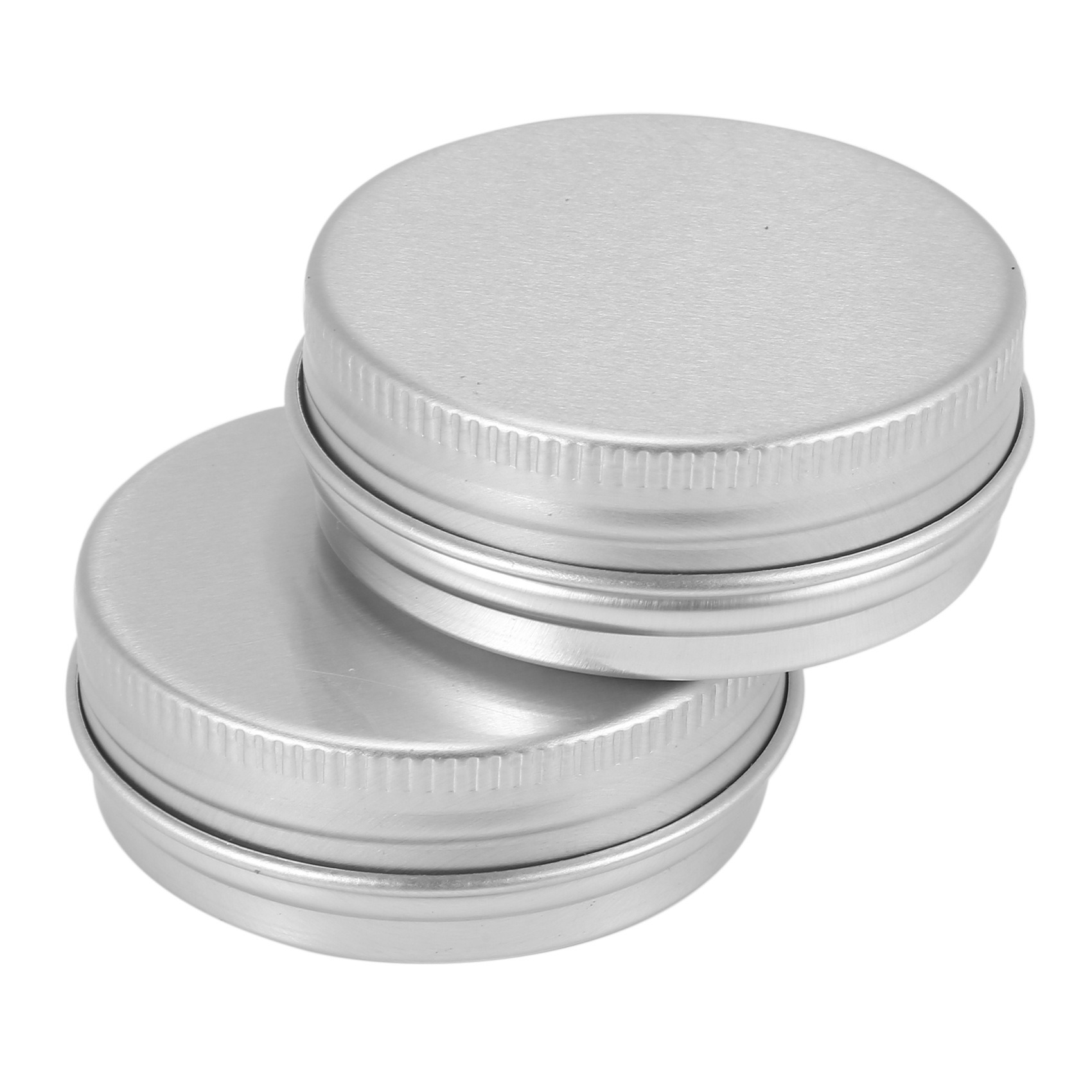 60 Pack Screw Top Round Metal Lip Balm Tins Containers Lids (1Oz)