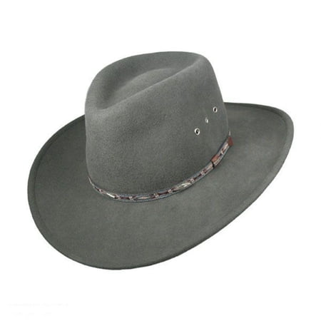 Elkhorn Crushable Wool Felt Western Hat - S - Steel Gray