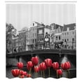 thumbnail image 3 of Ambesonne Black and White Shower Curtain, Amsterdam Canal, 69"Wx84"L, Black White and Red, 3 of 3