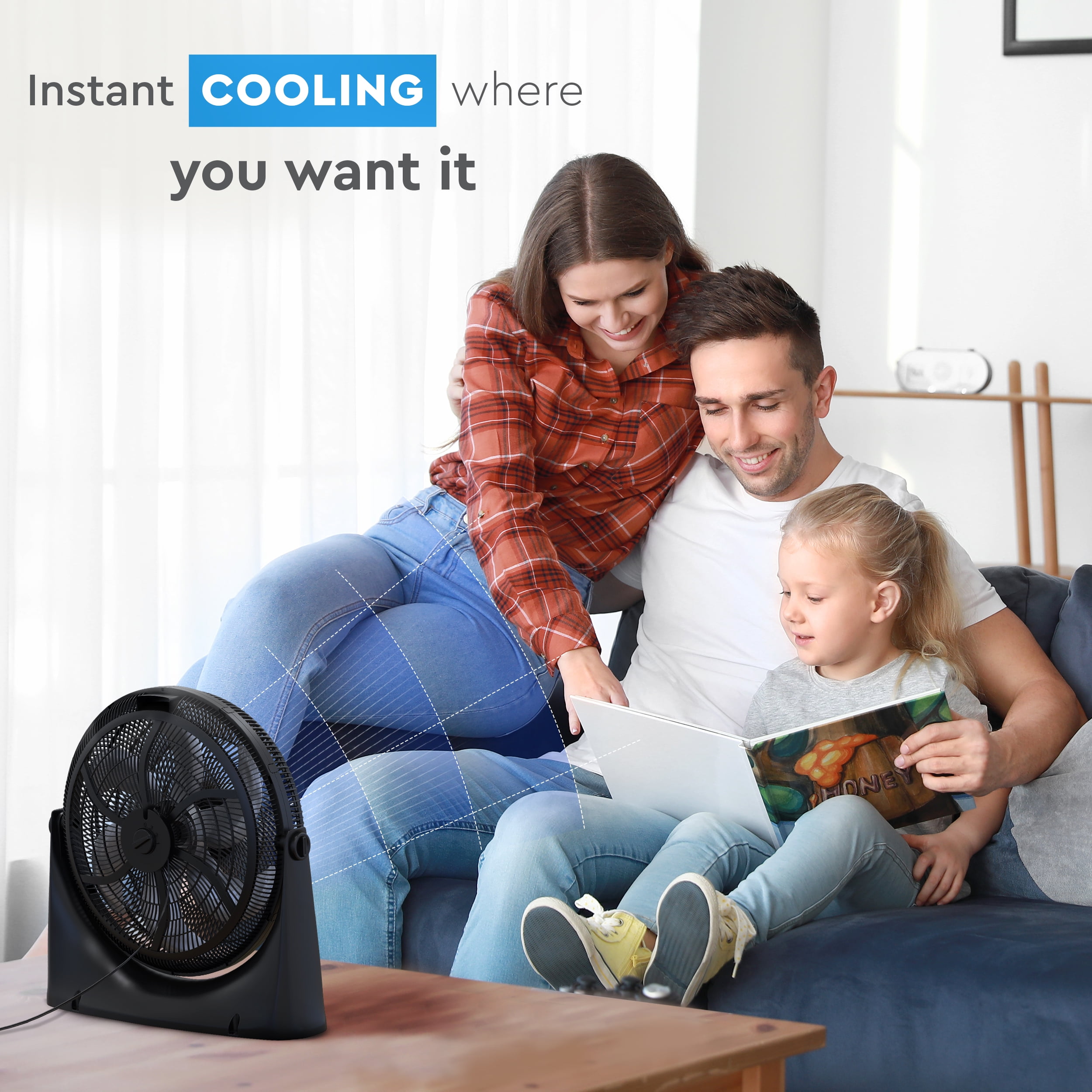 Comfort Zone 9 in. Desk Fan with Wall-Mounting Capabilities, 6 Blades, Black