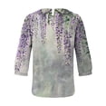 thumbnail image 5 of Taqqpue Womens Tops 3/4 Sleeve Crewneck Cute Shirts Casual Print Trendy Plus Size Blouses Summer Pullover, 5 of 5