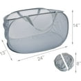 thumbnail image 2 of Handy Laundry Mesh Popup Hamper – Foldable Lightweight Basket for Washing – Durable Clothing Storage for Kids Room, Students College Dorm, Home, Travel & Camping – Pop-up Clothes Hamper, 2 of 7