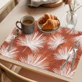 thumbnail image 3 of Burnt Orange Palm Leaves Placemats Set of 8 Summer Tropical Botanical Place Mats Indoor Wipeable Table Mats Washable Cloth Dining Table Placemats for Kitchen Holiday Party Home Decor 13x19 Inch, 3 of 8