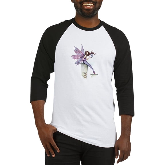 CafePress - Whispering Moon Fairy Baseball Jersey - Cotton Baseball Jersey, 3/4 Raglan Sleeve Shirt