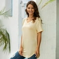 thumbnail image 5 of Baywell Womens Tops V Neck Tee Casual Short Sleeve T Shirts, Beige, L, 5 of 8