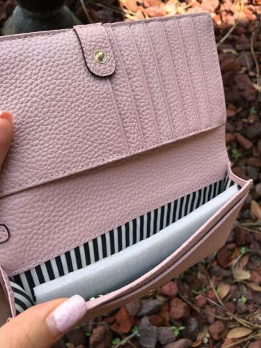 Kate Spade Cobble Hill Rae Pebble Leather Wristlet Wallet Bi Fold Pink $148