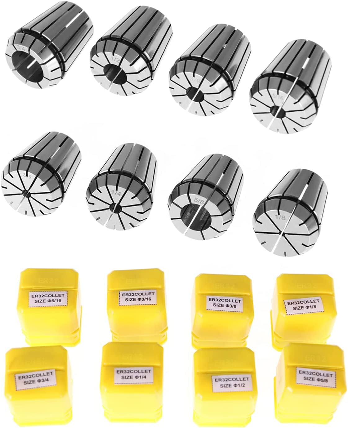 VIKKSAER ER32 Spring Collet Set - 18 Piece Chuck Tool Kit With Aluminum Case