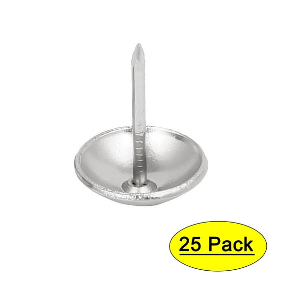 Unique Bargains 16mm Dia Drawing Pin Upholstery Nail Thumb Tack Pushpin Silver Tone 25PCS