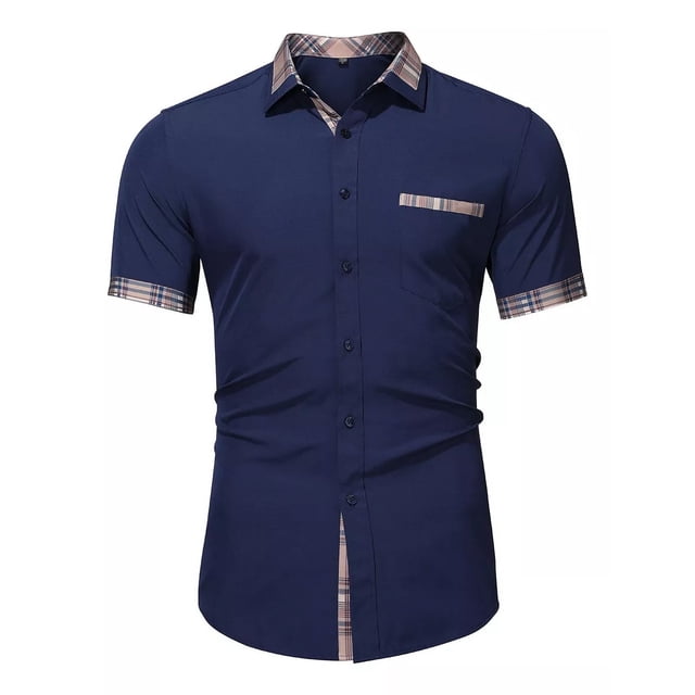 Camisa De Vestir Manga Corta Para Hombre Casual Casey Kevin