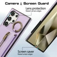 thumbnail image 2 of Crossbody Wallet Case for Samsung Galaxy S22 Ultra with Lanyard Strap Card Slot Holder RFID Blocking 360° Ring Kickstand,Magnetic Flip Folio Zipper Purse Case, PU Leather Cover Handbag,Purple, 2 of 10