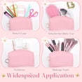 thumbnail image 4 of 24 Pcs Peach Pink PU Leather Waterproof Zipper Toiletry Pouch Set for Women Travel Makeup and Skincare, 4 of 6
