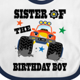 thumbnail image 4 of Inktastic Sister of the Birthday Boy Girls Baby Bib, 4 of 4