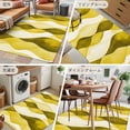 thumbnail image 6 of 3x5Ft Area Rugs Yellow Stripes Non-Skid Rubber Backing Large Rectangle Rugs - Living Room Bedroom Home Office, Retro Farmhouse Gradient Ripple Pattern Indoor Floor Mat Carpets Washable Rug, 6 of 9